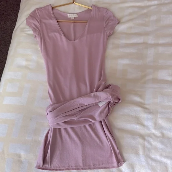 See You Monday Light Mauve Midi Dress with capped sleeves - Picture 4 of 4